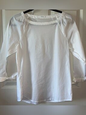 OPUS Cottage White Cotton Minimalist Old Money Top Sz 36 (4-6) Indie Sleaze Fall